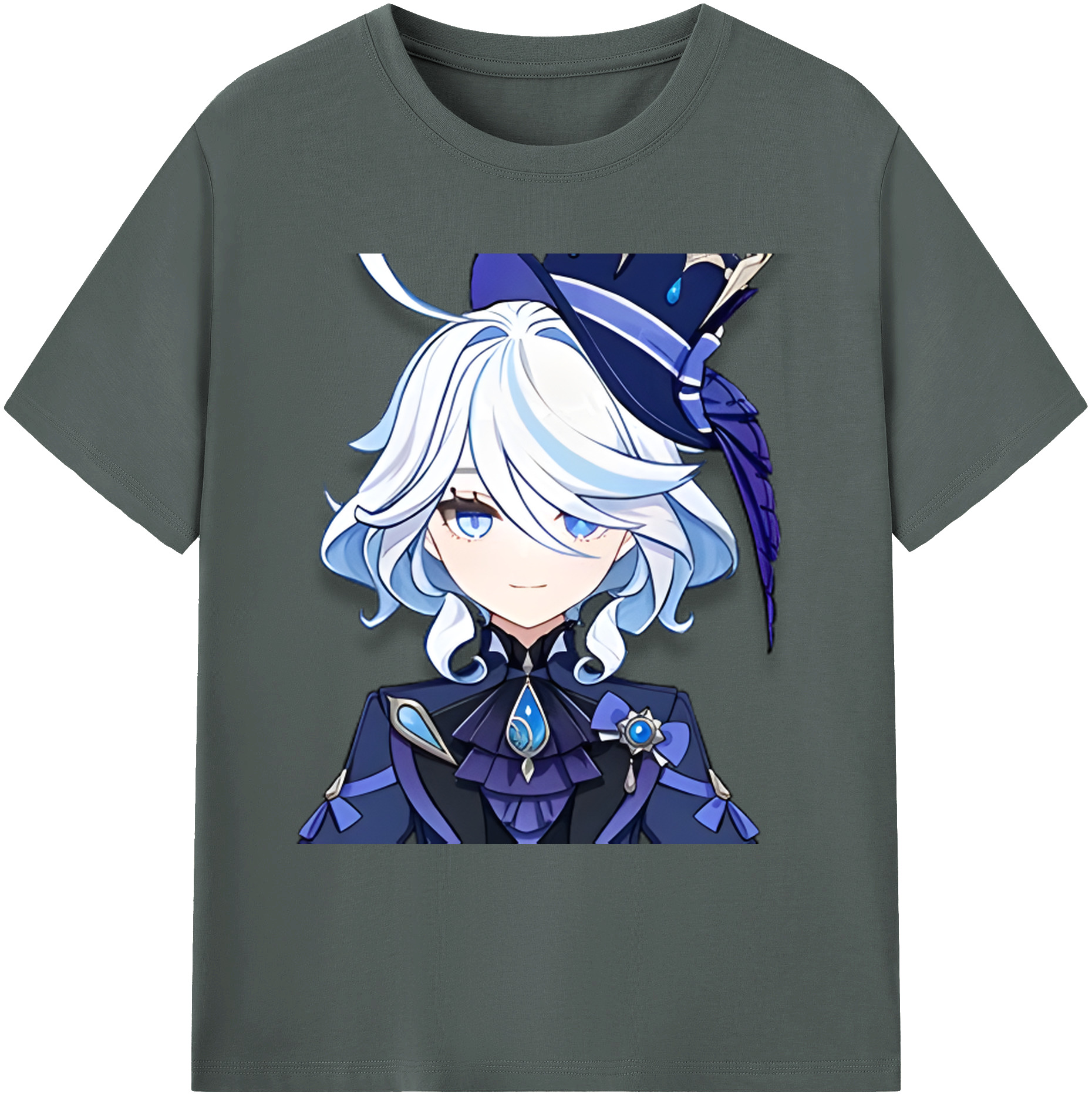 げんし神 フリーナ genshin Furina 綿100％ メンズ半袖Tシャツ｜肌触りやわらか＆通気性